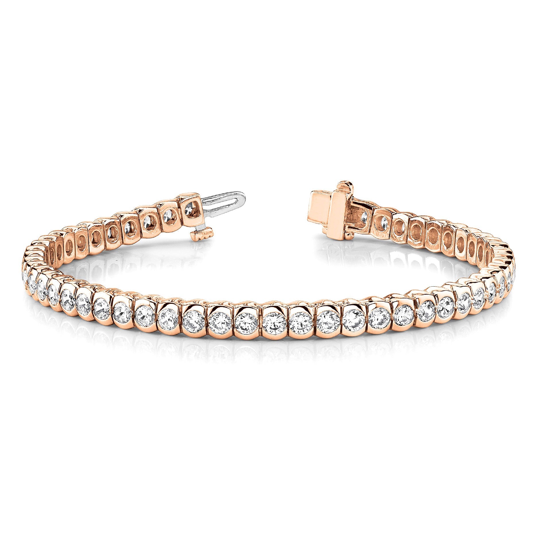 6.00 ctw Round Diamond Bezel Set Tennis Bracelet for Women
