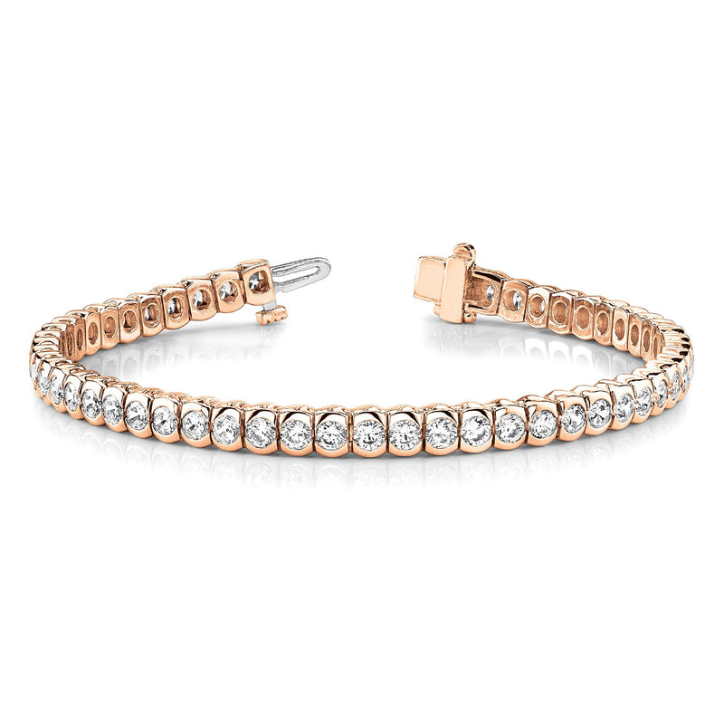 6.00 ctw Round Diamond Bezel Set Tennis Bracelet for Women