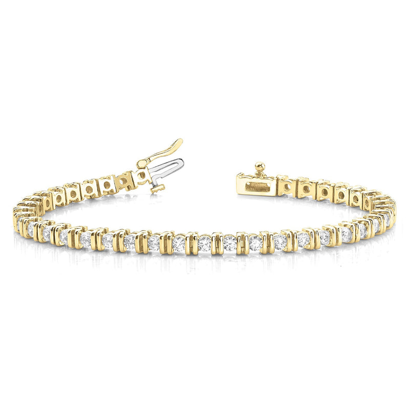 3.00 ctw Round Diamond Bar Set Tennis Bracelet for Women