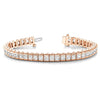 Channel Set 13.0 ctw Princess Cut Diamond Tennis Bracelet Milgrain Edges for Women