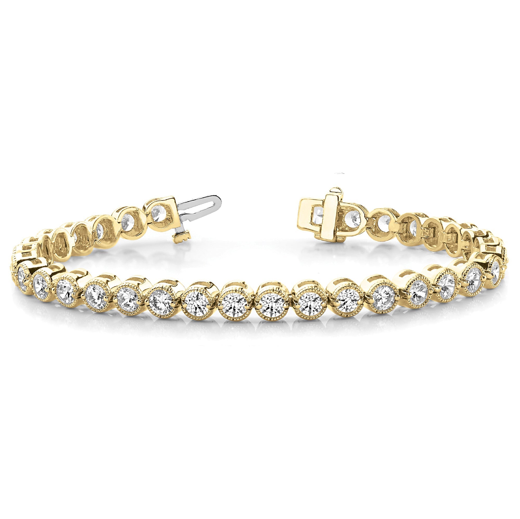 Celestial Bezel Set 5.75 ctw Round Diamond Tennis Bracelet for Women
