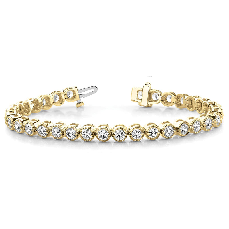 Celestial Bezel Set 5.75 ctw Round Diamond Tennis Bracelet for Women