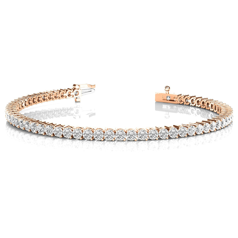 5.0 ctw Round Diamond Tennis Bracelet Two Prong Set for Women