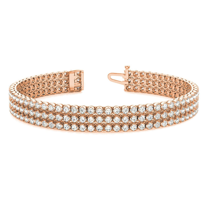 3.75 ctw Round Diamond Three Row Tennis Bracelet for Women