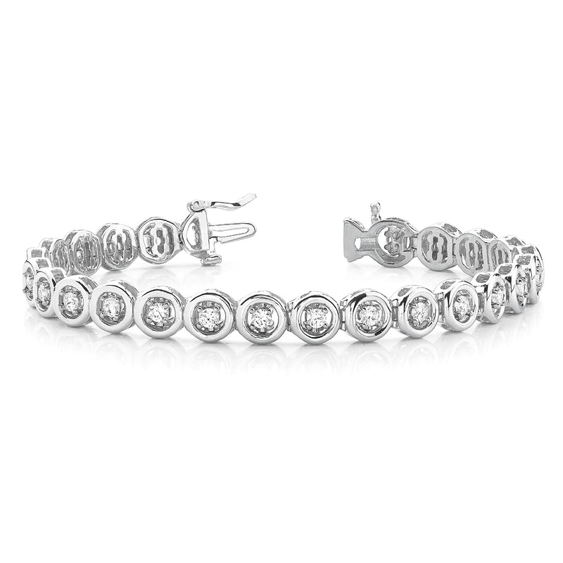 1.50 ctw Round Diamond Tennis Bracelet Four Prong Set for Women