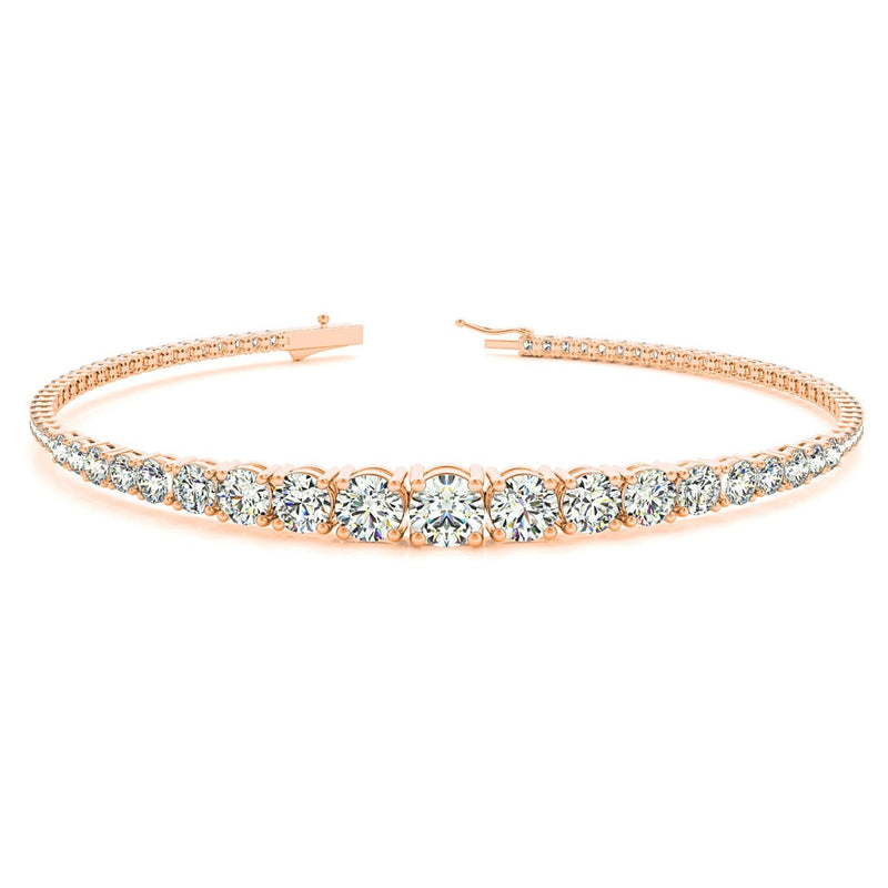 2.87 ctw Round Diamond Tennis Bracelet Four Prong Set for Women