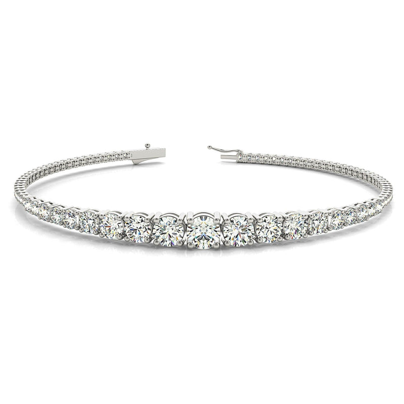 2.87 ctw Round Diamond Tennis Bracelet Four Prong Set for Women