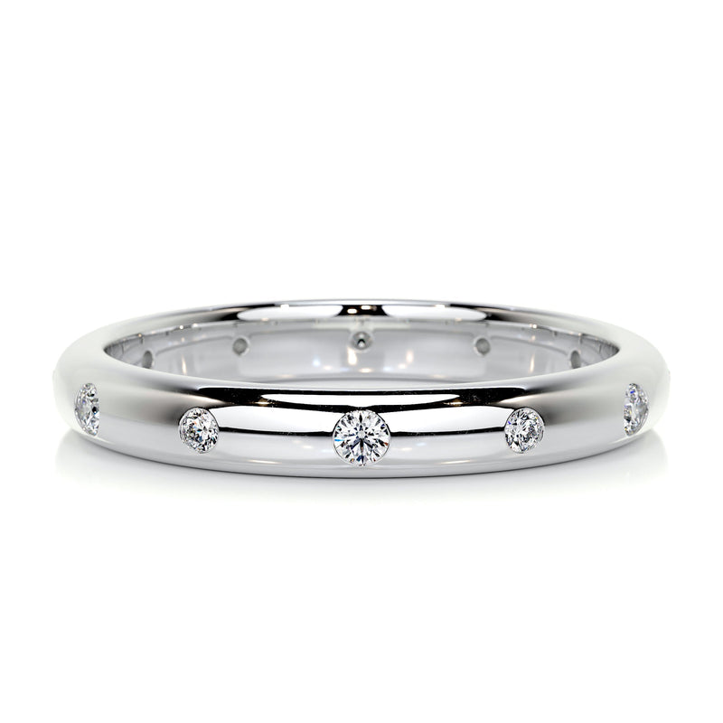 Bezel Style Round Moissanite Wedding Band