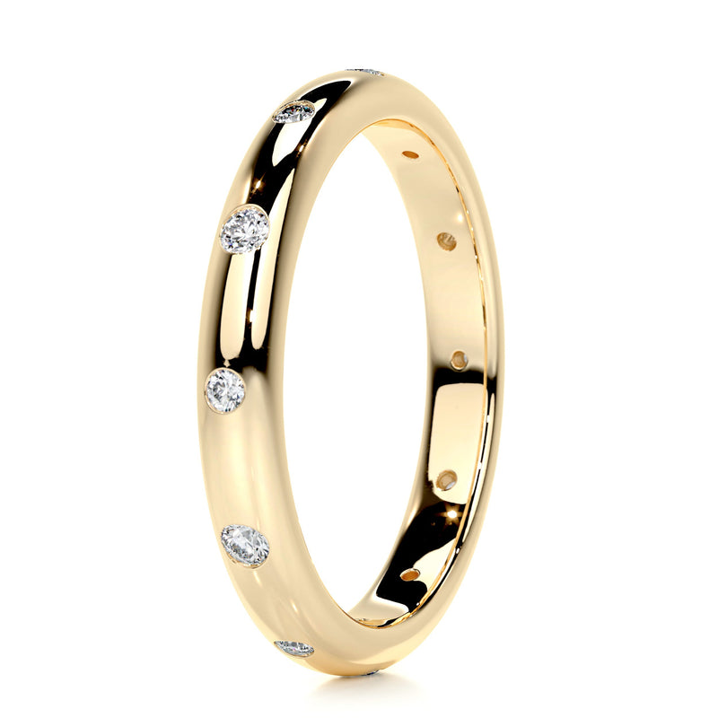 Bezel Style Round Moissanite Wedding Band