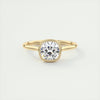 2CT Cushion Cut Moissanite Bezel Solitaire Engagement Ring