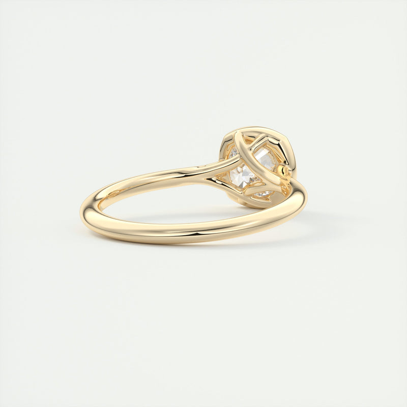 2CT Cushion Cut Moissanite Bezel Solitaire Engagement Ring