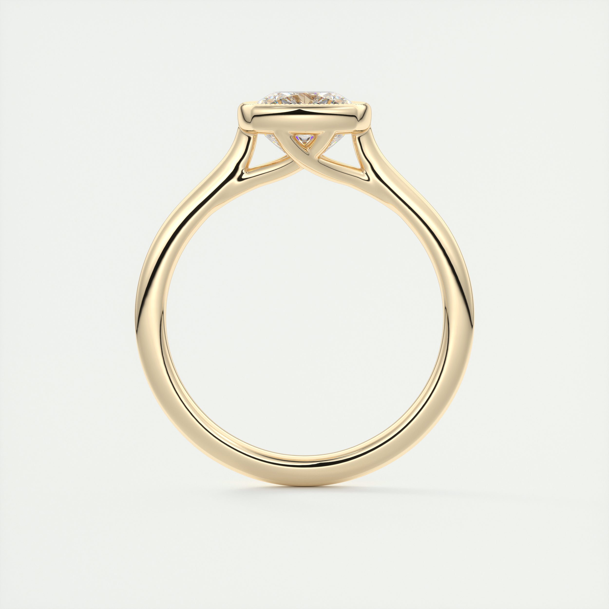 2CT Cushion Cut Moissanite Bezel Solitaire Engagement Ring