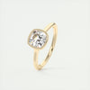2CT Cushion Cut Moissanite Bezel Solitaire Engagement Ring