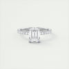 2CT Emerald Moissanite Solitaire Pave Setting Engagement Ring