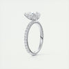 2CT Pear Cut Moissanite Solitaire Pave Setting Engagement Ring