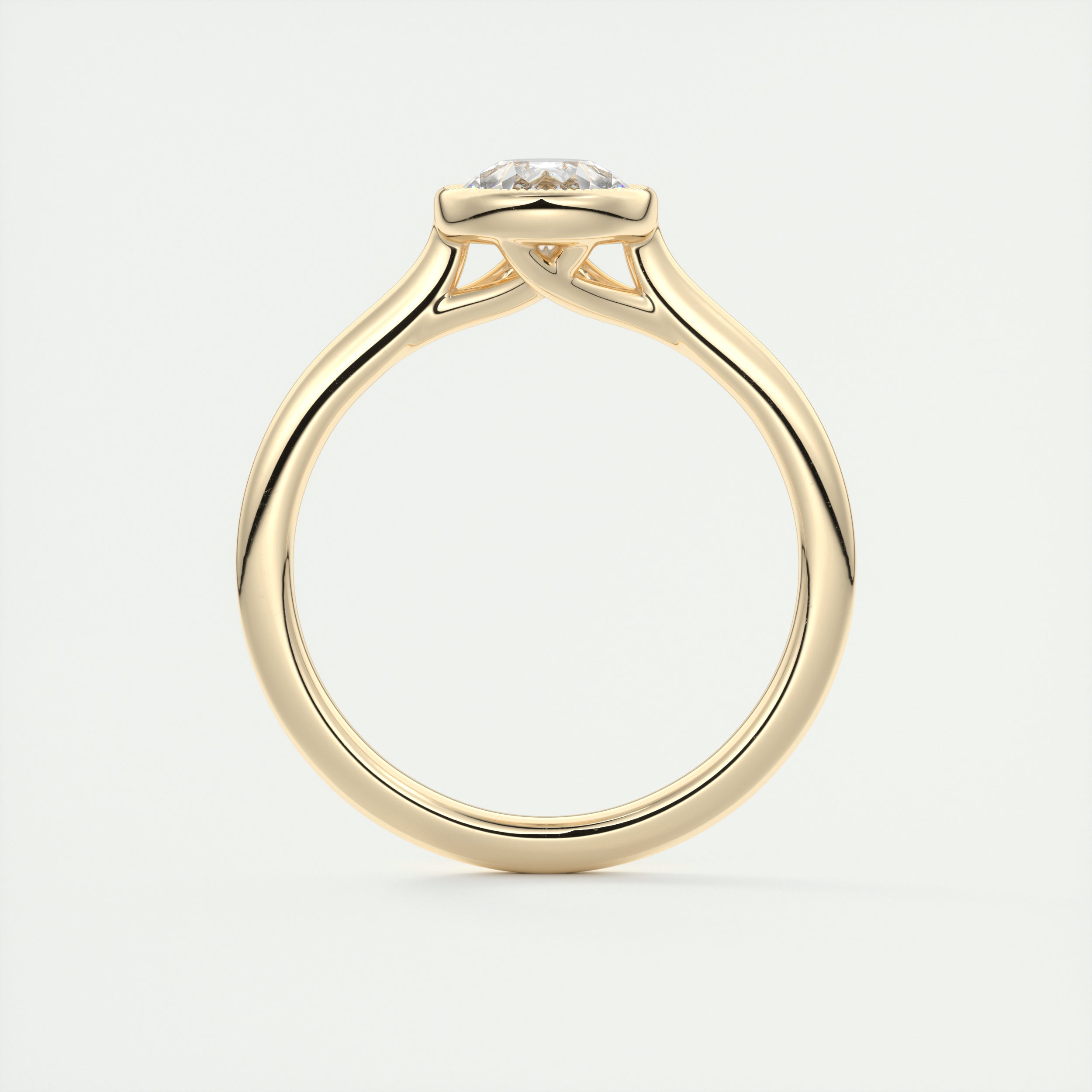 2CT Pear Cut Moissanite Bezel Solitaire Engagement Ring