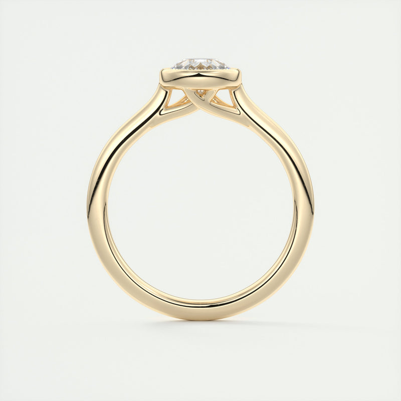 2CT Pear Cut Moissanite Bezel Solitaire Engagement Ring