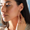 1.20CT Round Garnet Diamond January Birthstone Earrings