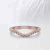 Round Cut Moissanite Curved Diamond Wedding Band for Women
