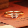 1.0-3.0 CT Emerald CVD Diamond Solitaire Engagement Ring
