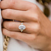 4.0CT Oval Cut 3 Stone Style Unique Moissanite Engagement Ring