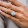 3.85CT Oval Moissanite Triple Pave Setting Engagement Ring