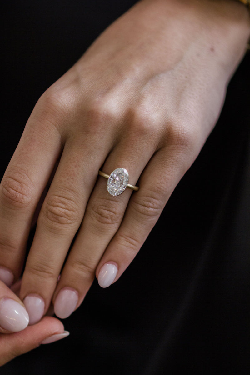 4.0CT Oval Cut Moissanite Solitaire Engagement Ring