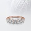 Round Cut Moissanite Five Stone Diamond Wedding Band for Her