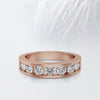 Round Cut Moissanite Seven Stone Diamond Wedding Band