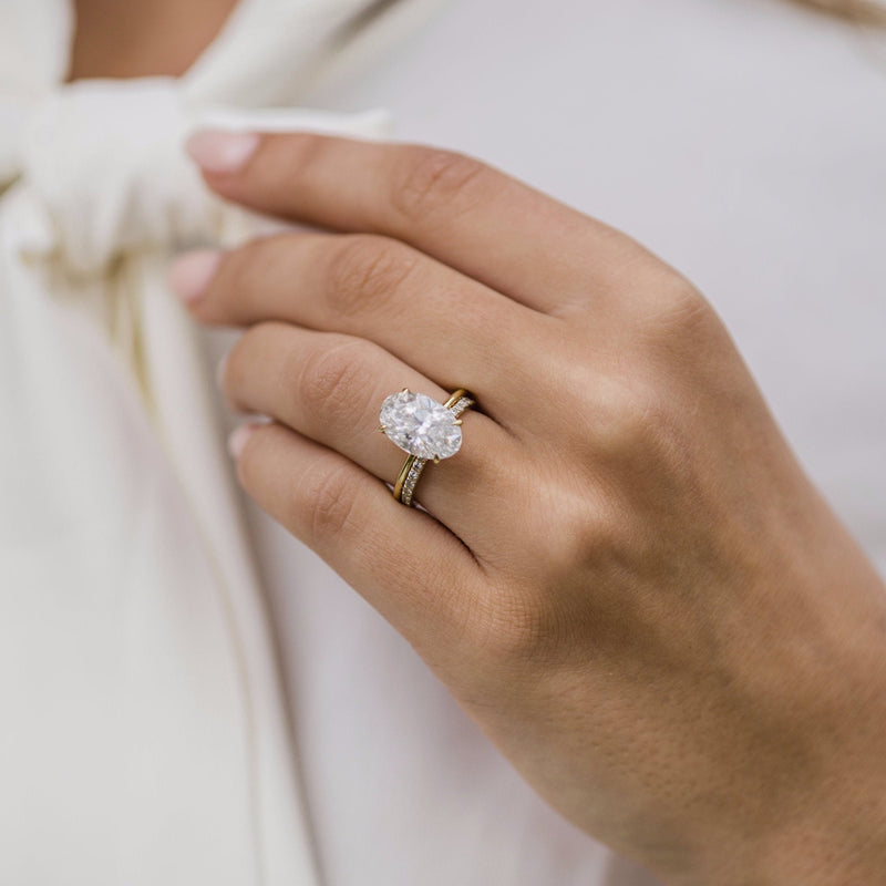 6.70CT Oval Moissanite Solitaire Engagement Ring