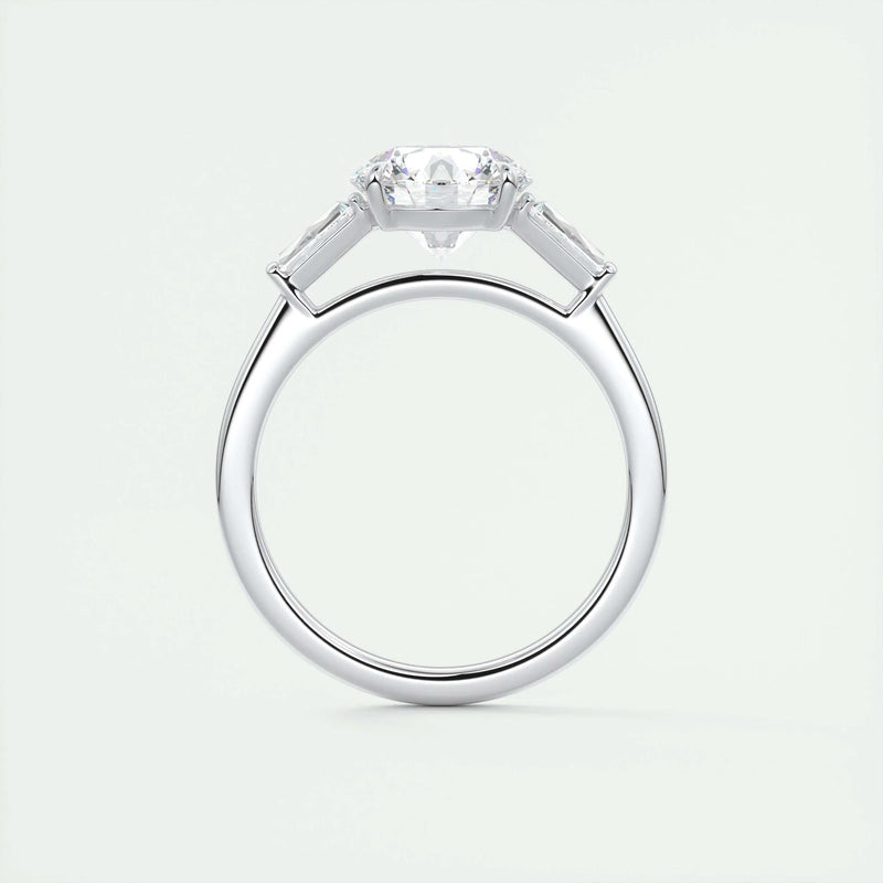 2.8 Ct Round Three Stone Moissanite Diamond Engagement Ring