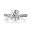 2.38 CT Oval Moissanite Hidden Halo Triple Pave Setting Engagement Ring