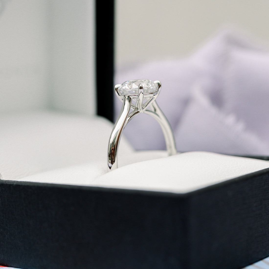 2.75ct Round Brilliant Cut Moissanite Solitaire Engagement Ring