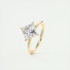 2.0 Ct Princess East West Solitaire Moissanite Diamond  Engagement Ring