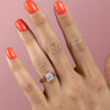 1.0 -3.0 CT Shape Princess Bezel Hidden Halo Setting Engagement Ring