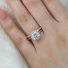 1.65CT Cushion Cut Moissanite Halo Bridal Ring Set