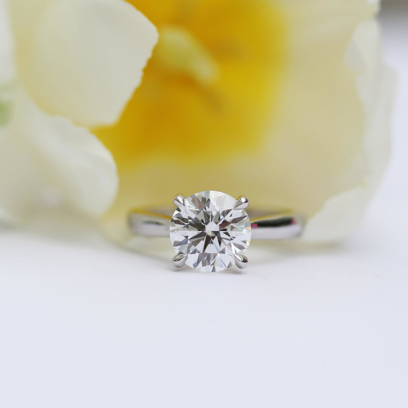 2.0ct Round Cut Moissanite Solitaire Engagement Ring