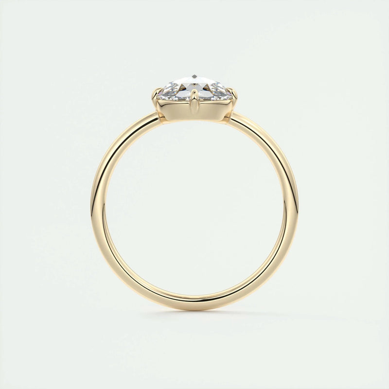 2.15 Ct Rose Cut Solitaire Full Bezel Moissanite Diamond Engagement Ring