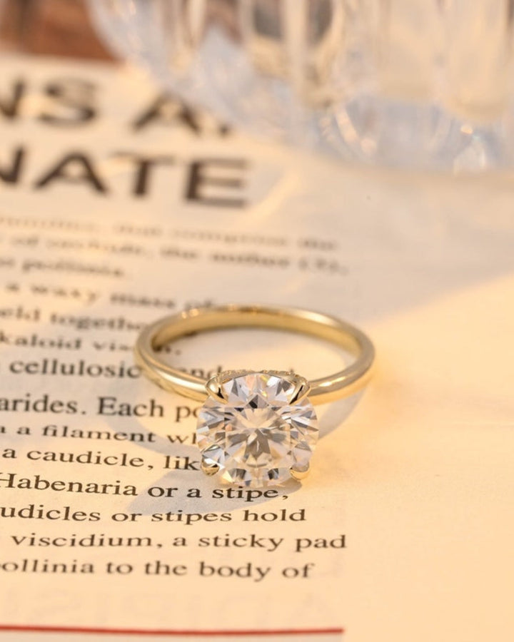 1.0-3.0 CT Round CVD Diamond Solitaire Engagement Ring