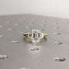 1.0 - 3.0 CT Emerald F/VS1 CVD Diamond Three Stone Style Engagement Ring