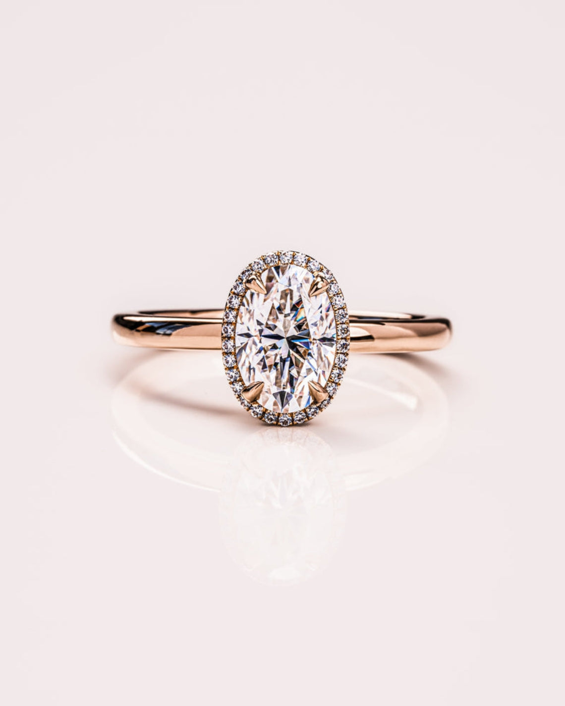 1.80 - 3.80 CT Oval CVD Diamond Halo Engagement Ring