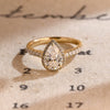 1.50-3.50 CT Pear CVD Diamond Halo Pave Setting Engagement Ring