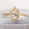 0.93-3.0 CT Oval CVD Diamond Halo Engagement Ring