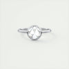 1.8 Ct Rose Cut Round Solitaire Full Bezel Moissanite Diamond  Engagement Ring