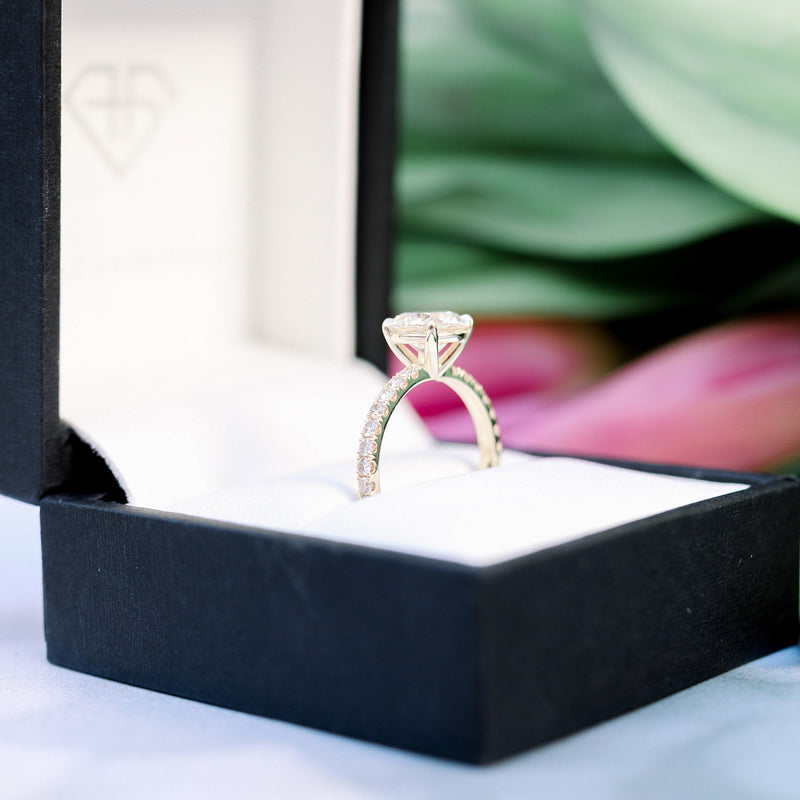 1.50CT Round Brilliant Cut Moissanite Pave Setting Engagement Ring