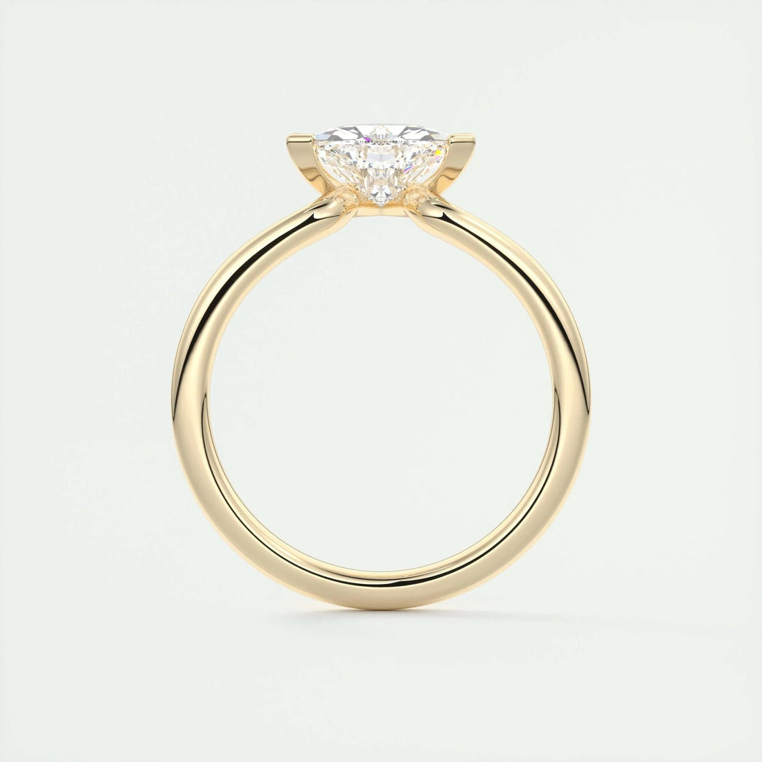 2.1 Ct Trillion Cantilever Solitaire Moissanite Engagement Ring