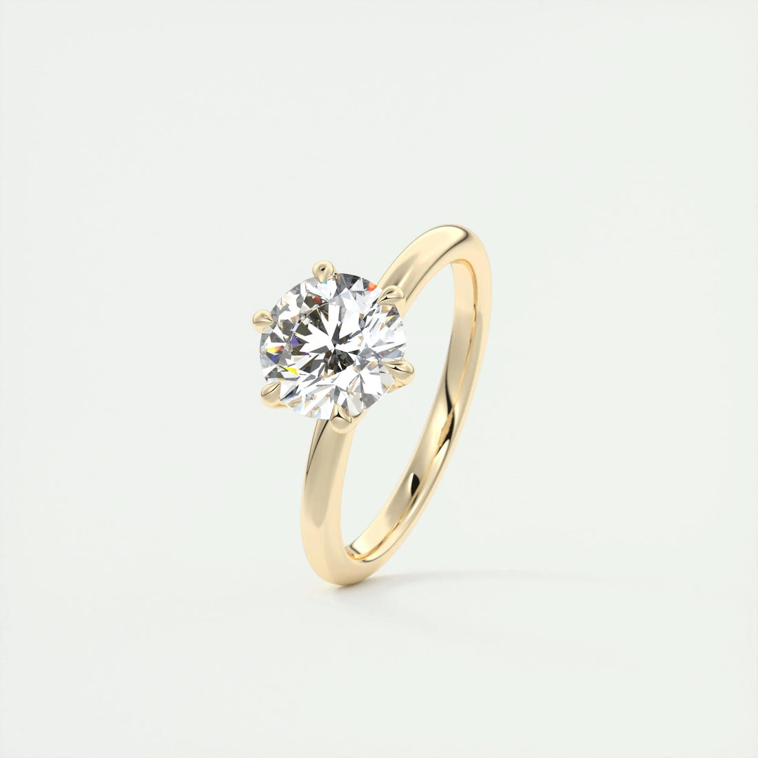 1.86 Ct Solitaire Round Floral Moissanite Diamond Engagement Ring