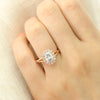 1.50CT Oval Cut Moissanite Halo Split Shank Style Engagement Ring