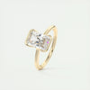 2.0 Ct Radiant Half Bezel Solitaire Moissanite Engagement Ring