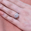 2.30CT Cushion Moissanite Vintage Halo Bridal Ring Set